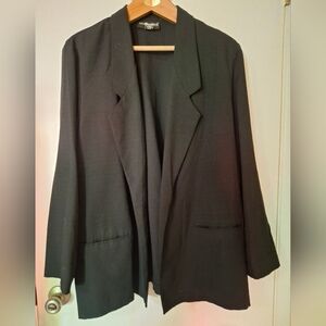 VINTAGE Sag Harbor Black Blazer Dark Academia Goth Minimalist